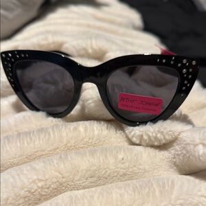 Betsey Johnson Black Studded Sunglasses